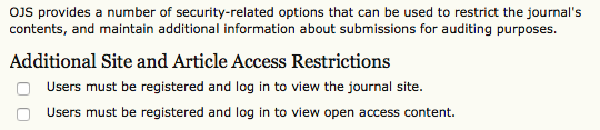 Additional Site and Article Access Restrictions