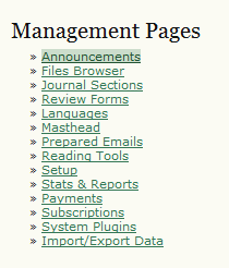 Management Pages: Announcements