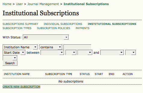 Institutional Subscription