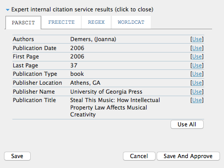 Citation Markup Assistant: Expert Internal Citation Service Results
