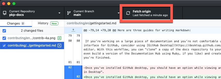 Fetch origin updates from GitHub.