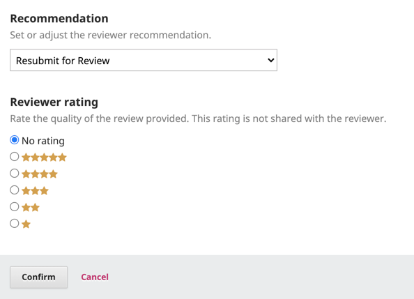 Screencap of the Recommendation window.