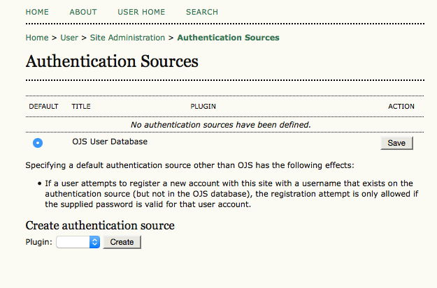 Authentication Sources