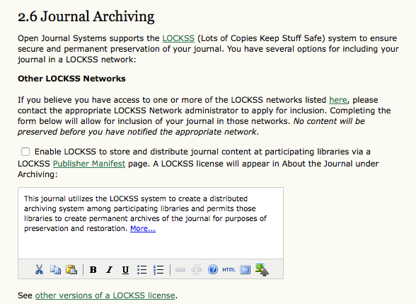 Journal Archiving