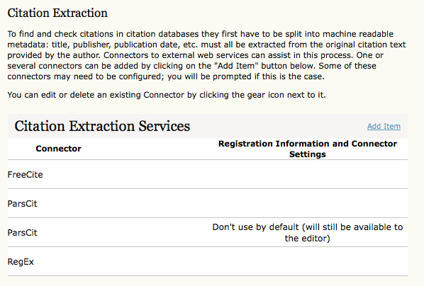 Citation Extraction Services