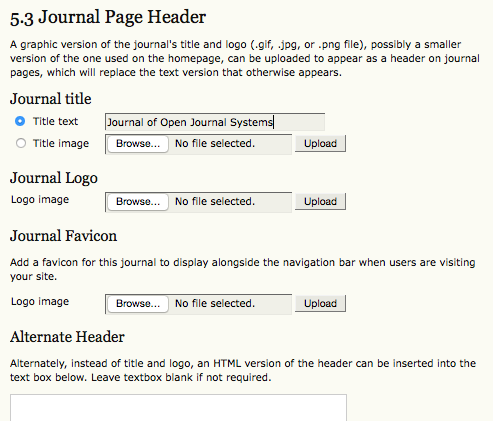 Journal Page Header