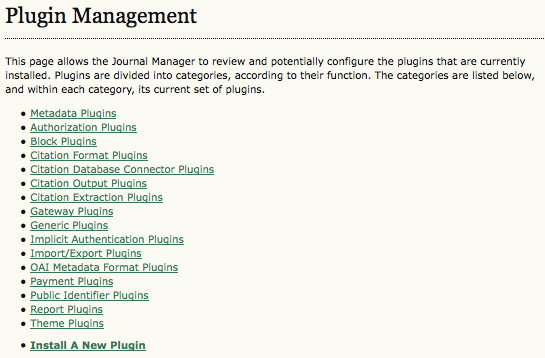Journal Categories
