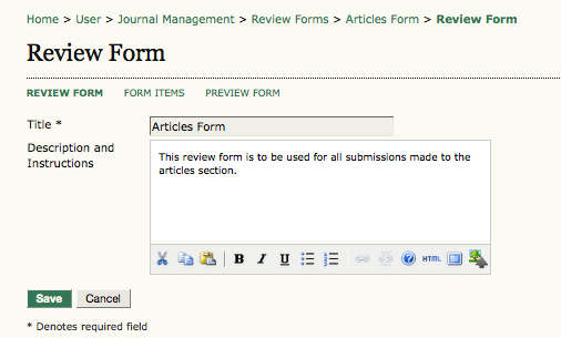 Return to Review Forms