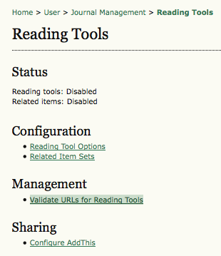 Validating URLs for Reading Tools