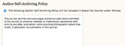 Author Self-Archiving Policy