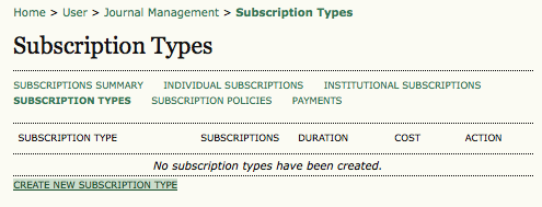 Subscription Types