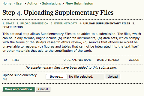 Uploading Supplementary Files