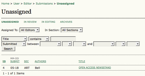 Unassigned Submissions