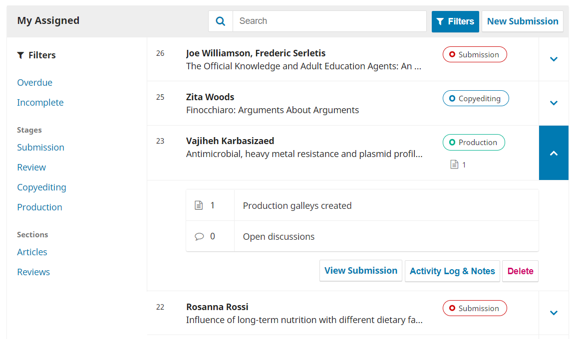 A sample of expanded submission details in the dashboard.