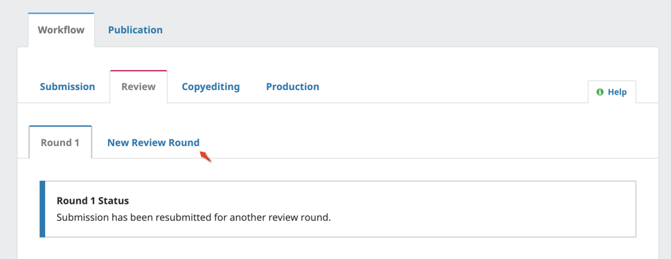 The New Review Round button in the Review panel