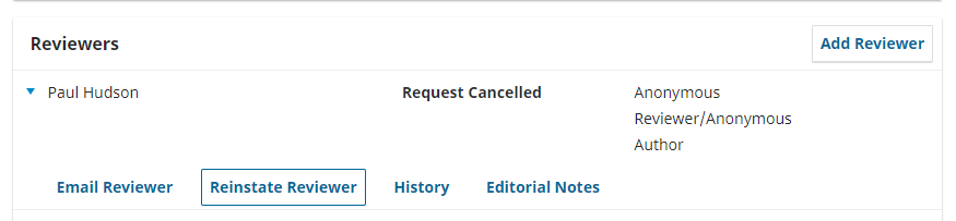 A sample review request marked "Request cancelled".