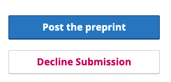 The Post and Decline options for a submission.