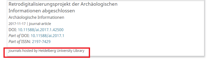 Article information and the source of an entry displayed in an author's ORCID record.